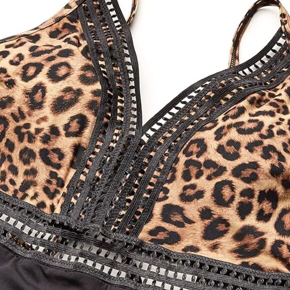 Contours by Coco Reef Women's Imperial V-Neck ONE Piece, Black Multi 004, 12/36 - Picture 5 of 5